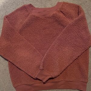 Burnt orange sherpa crewneck